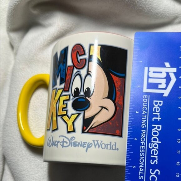 Disney Mickey Mouse Mug with Yellow Handle and Colorful Design Walt Disney World - Picture 5 of 6